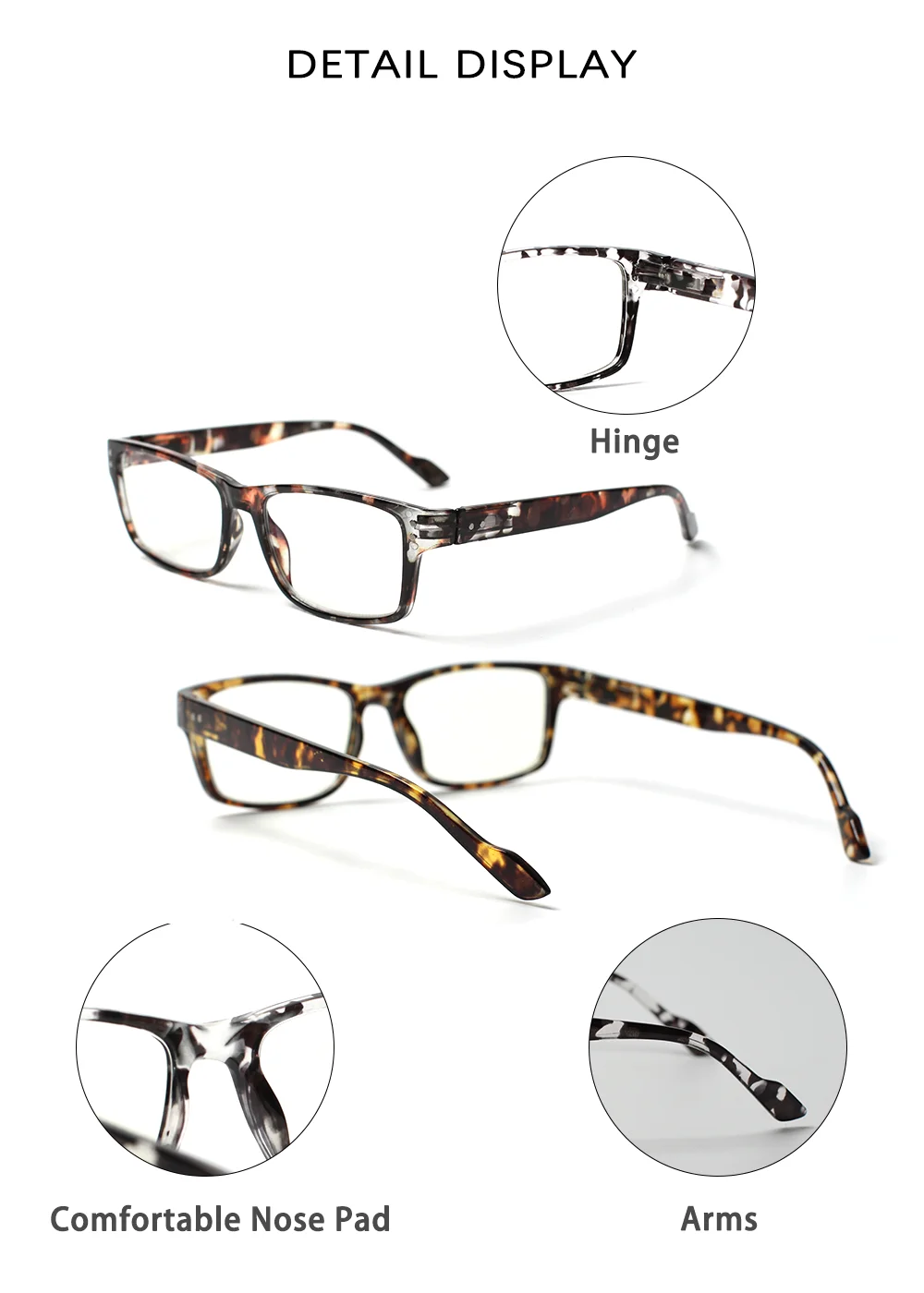 Boncamor 2022 Autumn Hot Sale Reading Glasses For Women Blue Light Blocking Color Rectangular Frame Men Computer Reader