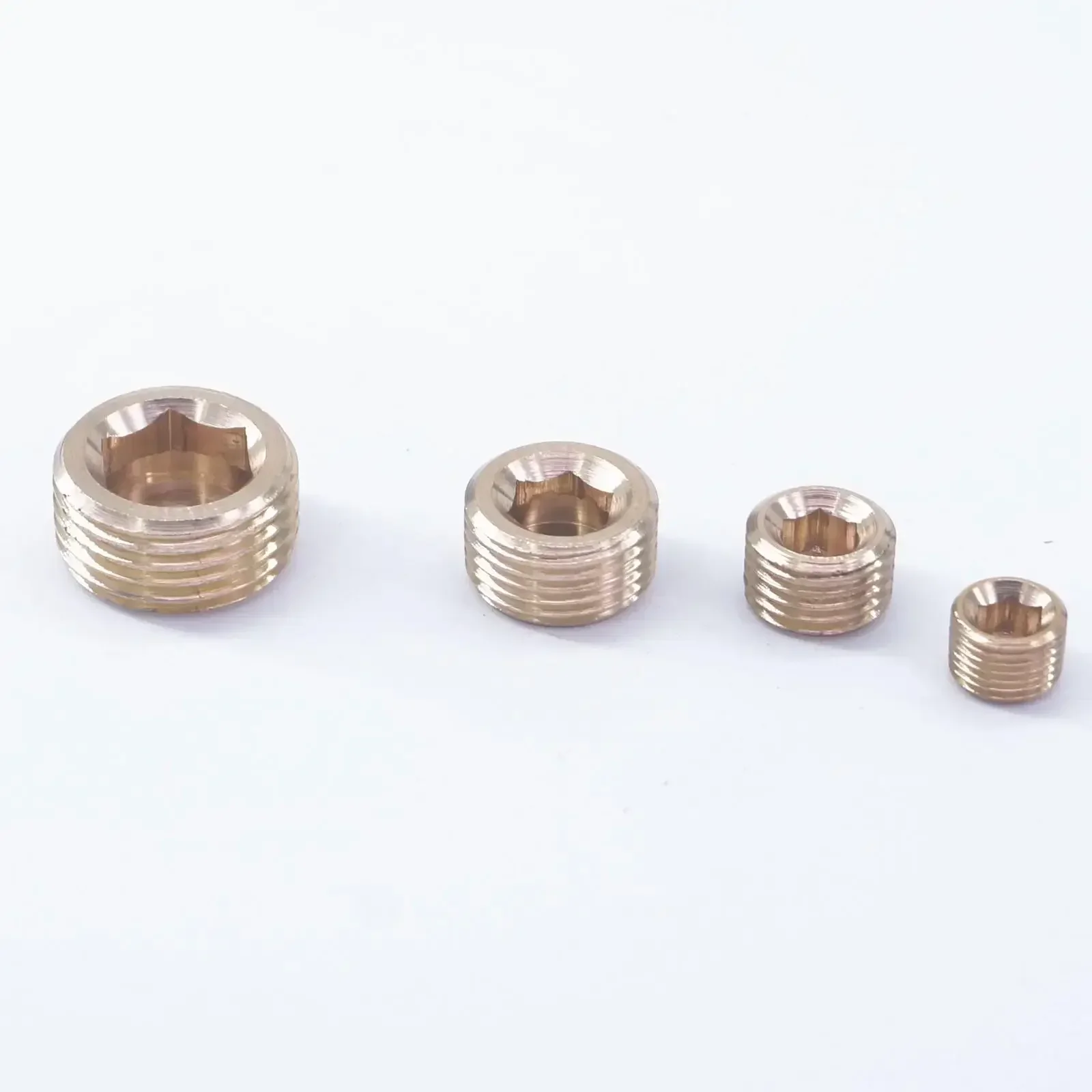 LOT2 M5 M6 M8 M10 M12 M14 M16 M18 M20 M22 Male Metric Thread Brass Countersunk Plug Socket Hex Head End Cap Pipe Stopper