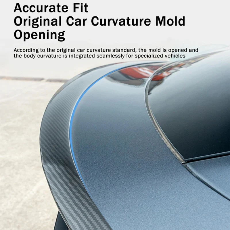 Tesla Model Y Juniper 2025 최신 100% 실제 탄소 섬유 스포일러 고성능 2024 Model3 하이랜드 트렁크 윙 액세서리 썸네일 3