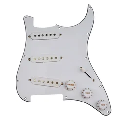 Placa de circuito de accesorios de guitarra eléctrica blanca, 3 bobinas individuales cargadas, golpeador precableado, SSS liso para piezas Stratocaster Strat