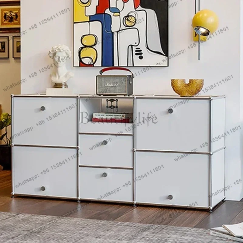 

Dresser Modern Simple Stainless Steel Module Storage Cabinet Dining Room Storage Locker Living Room Cabinets Furniture Bedroom