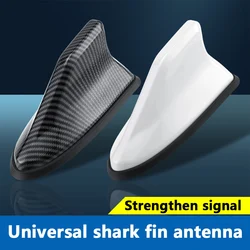 Universal Carbon Fiber Look Car Roof Top Mount Shark Fin Aerial Antenna Toppers Auto Radio AM FM Antenna Signal Amplifier Aerial