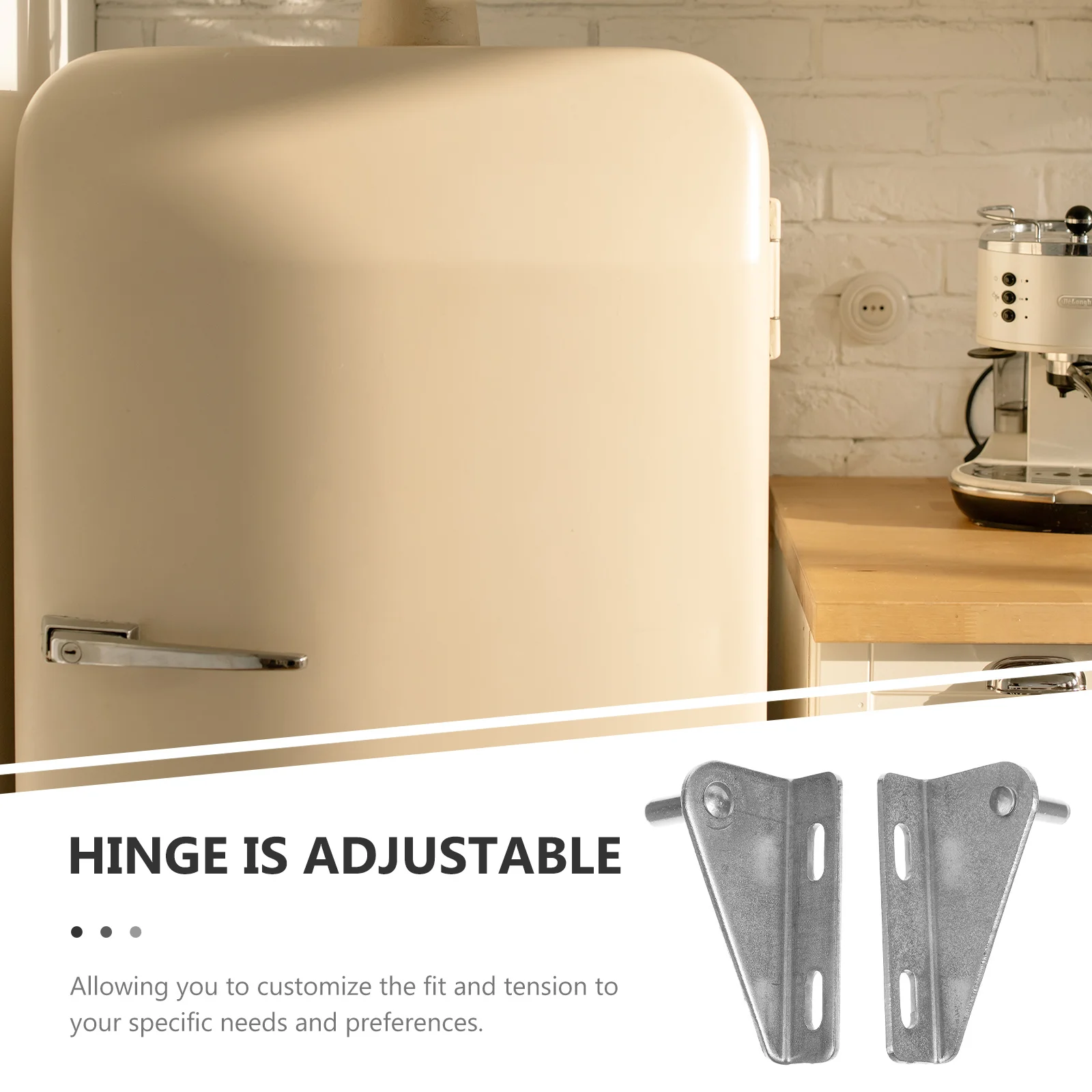 

2Pcs Professional Freezer Door Hinges Stainless Steel Replaceable Fridge Accessory Adjustable Durable Long Lasting