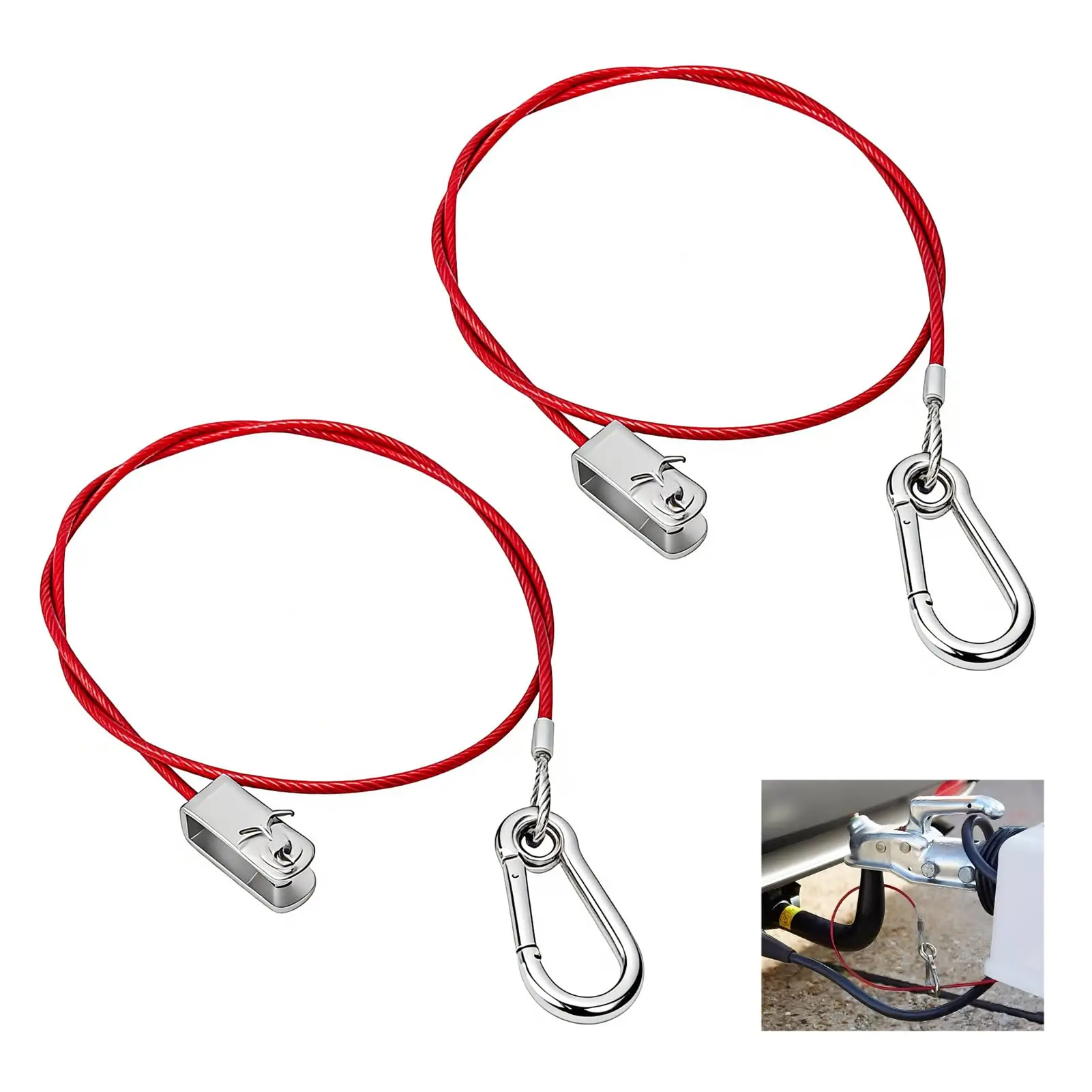 

Caravan Stainless Steel Trailer Breakaway Rope Trailer Caravan Brake Away Breakaway Safety Cable Braked Hitch Accessories Parts