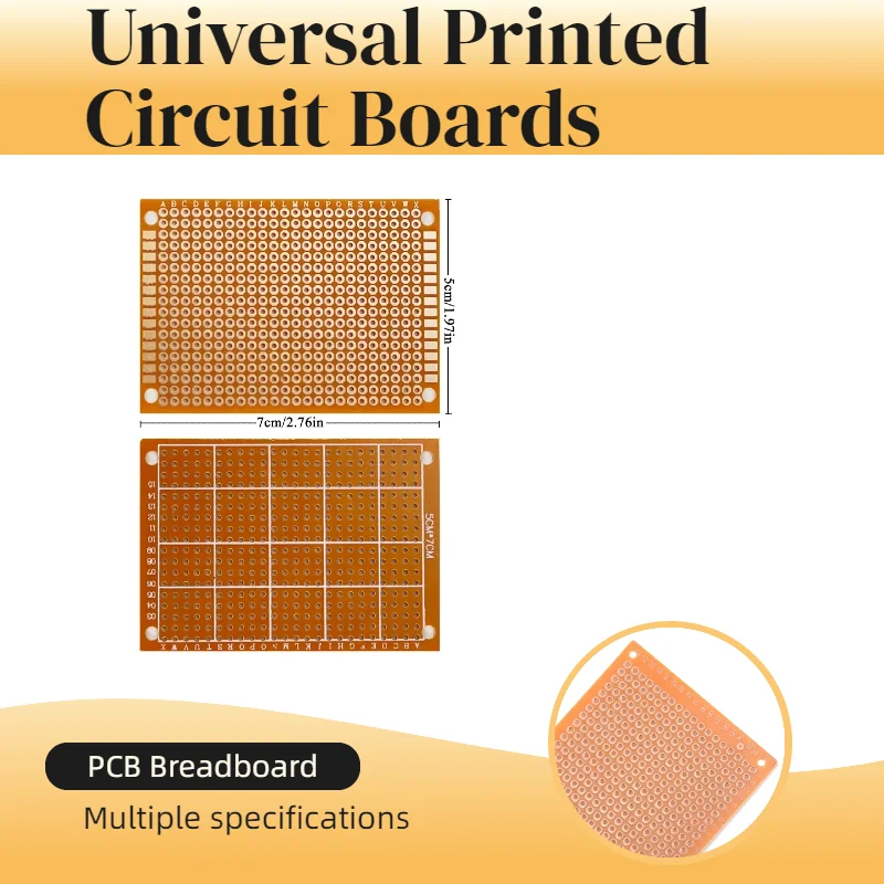 3-10PCS 5*7CM 7x9cm 9x15cm PCB Breadboard Protoboard Single-Sided Universal Printed Circuit Boards 2.54  MM Thick DIY Set Yellow