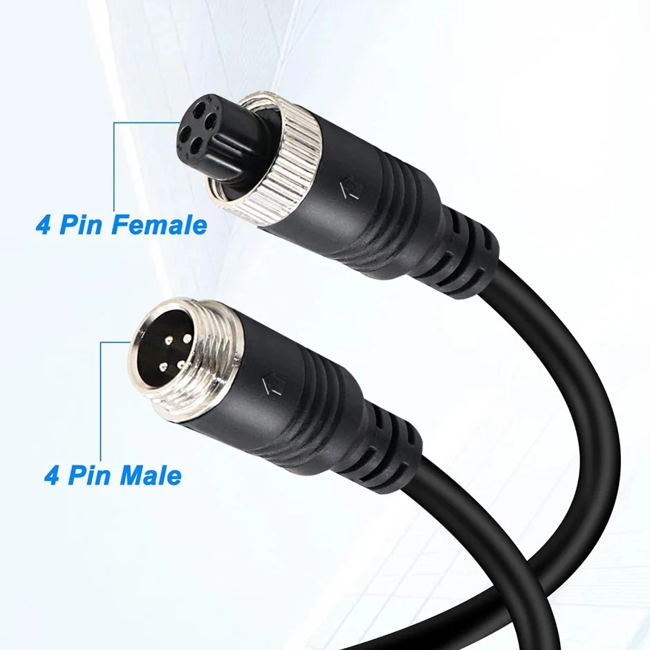 Cable Plug Adapter 4Pin Aviation Head Male/Female to RCA AV/Female DC Multiple  Converter For Car Rear Backup Camera Monitor