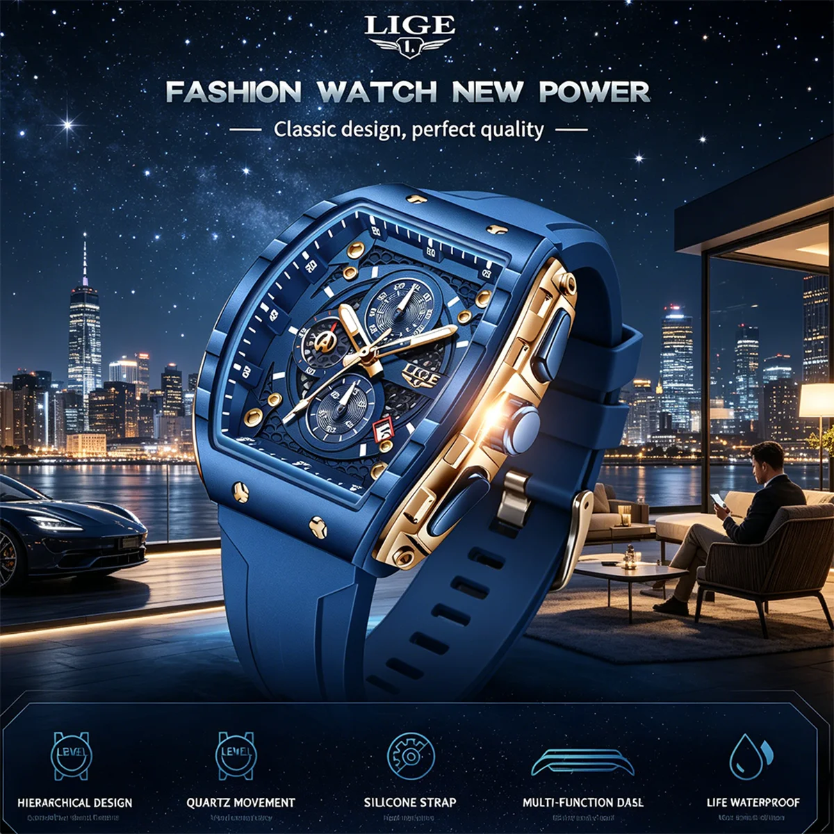 Luxury Watch Usa - Reloj militar LIGE para hombre, relojes