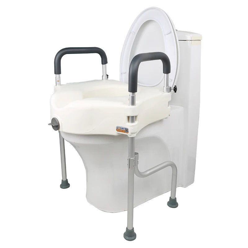 Raised Toilet Seat Riser with Anti-Tip Stability Design, Blow-Molded PP & Aluminum Alloy, Fits Most Toilets, Easy Install