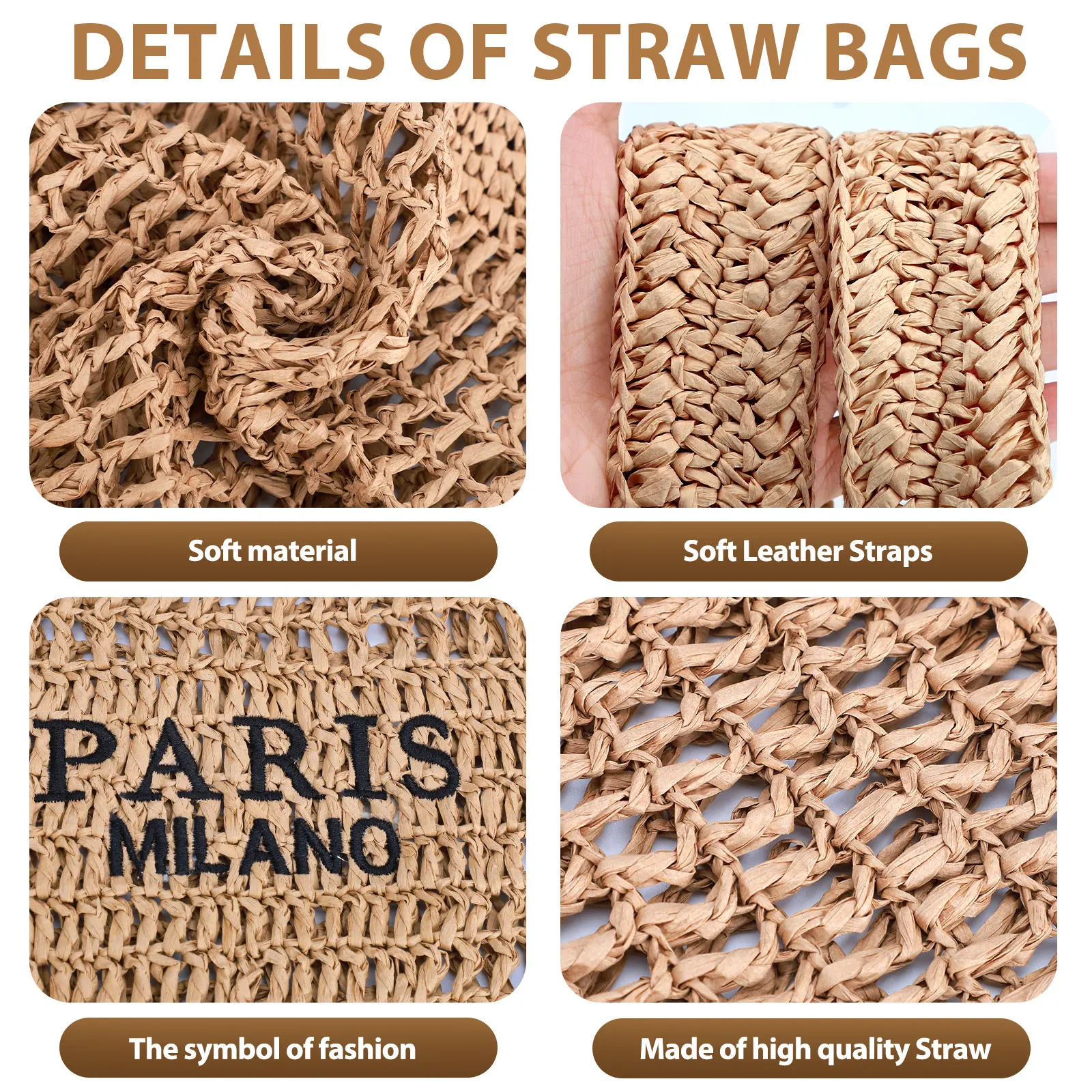 Strandtassen van stro voor vro - Women'S Bags Holiday recensie en prijs