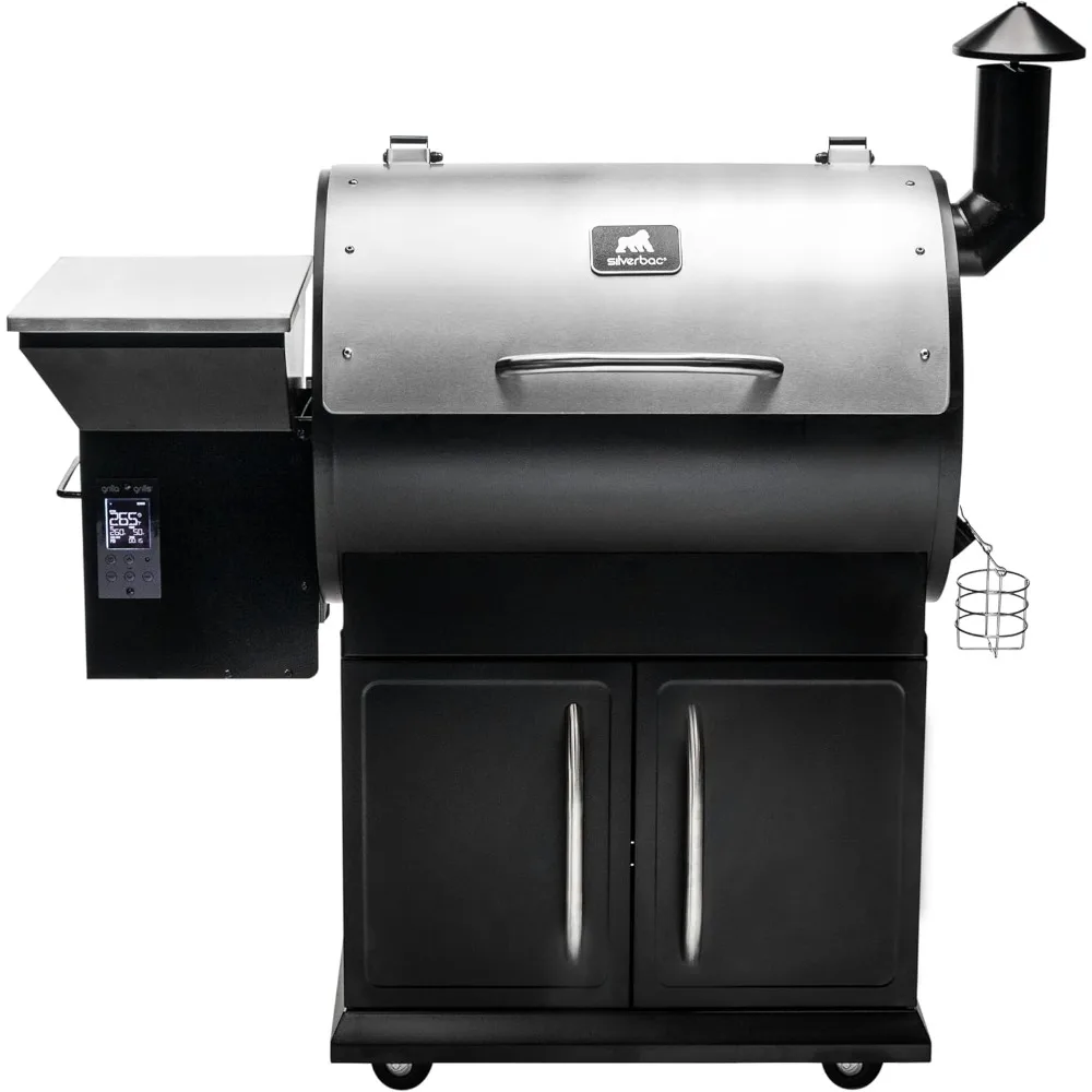 Silverbac Pellet Grill Alpha (Wifi) with Wifi Controller, Double-Walled Inner Cavity, 692 Square Inches of Grill Space