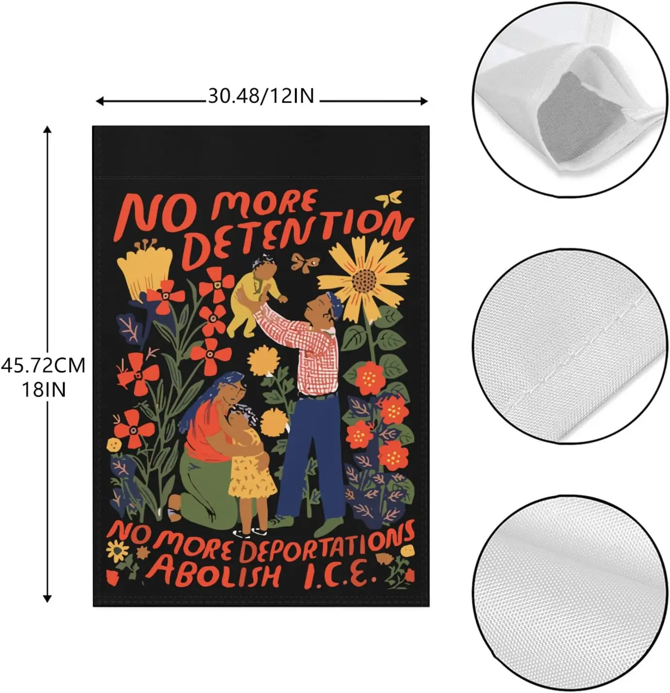 لا مزيد من الدخول لا مزيد من الاحتجاز إلغاء الجليد حديقة العلم أعلام شخصية 12x18 مزدوجة الوجهين حديقة العلم للصيف CCL #2