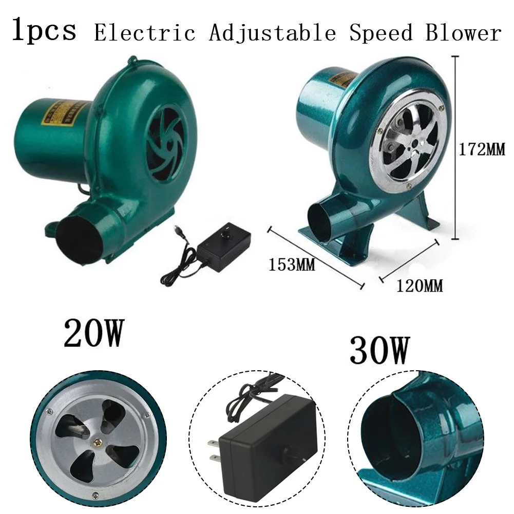 

1pc 220V Household Adjustable Speed Electric Blower Small Centrifugal Blower 20/30W With 1pc Power Adapter Green