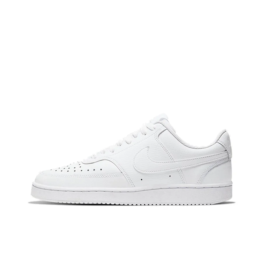 Nike Court Vision 1 Low Synthetic Leather, Leather Stitching Low top Skateboard Shoes Women's White CD5434-100
