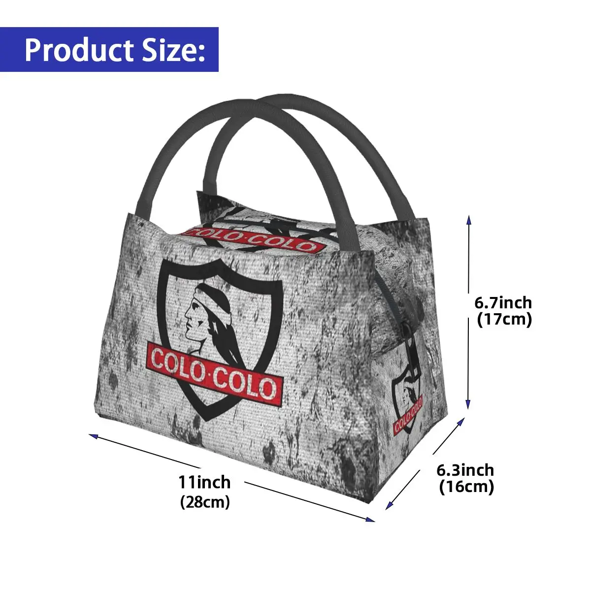 Golden Colo-Colo Campeon DE Chile Lunch Bag for School Picnic Storage Food Boxes Container Cooler Thermal Lunch Box Tote