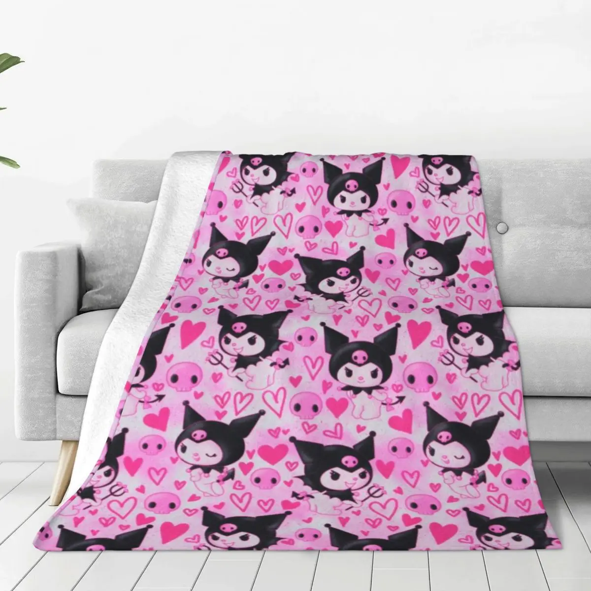 

Kuromi Blanket Sofa Bedroom Bed Home Office Nap Blanket Car Travel Picnic Blankets Gift