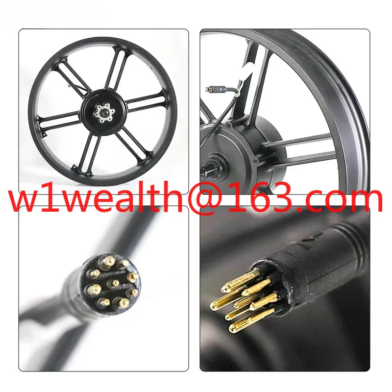 Superbsail OUXI V8 20Inch Motor 48V-500WMotor Line on the Right Side-Black Plug Fat Bike V8 Hub Motor with Wheel Ebike Parts