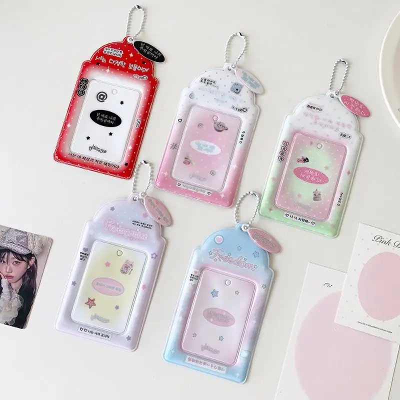 Kawaii Kpop Photocard Holder PVC Idol Photo Card Protector With Keychain Pendant For Bag Decoration view 5
