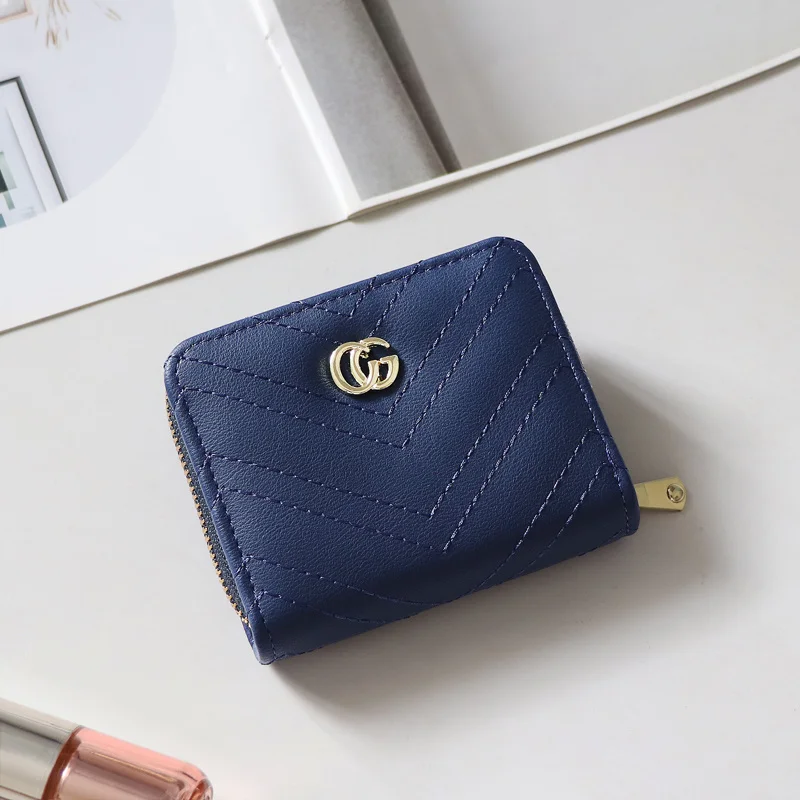 

New style lady's short-sized one-piece printed card bag, small card holder with zipper, retro small money pouch