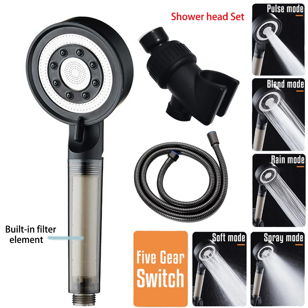 

Набор душевых насадок высокого давления, экономия воды, регулируемая 5-режимная насадка для душа Spary с фильтром, ручные аксессуары для ванной комнаты