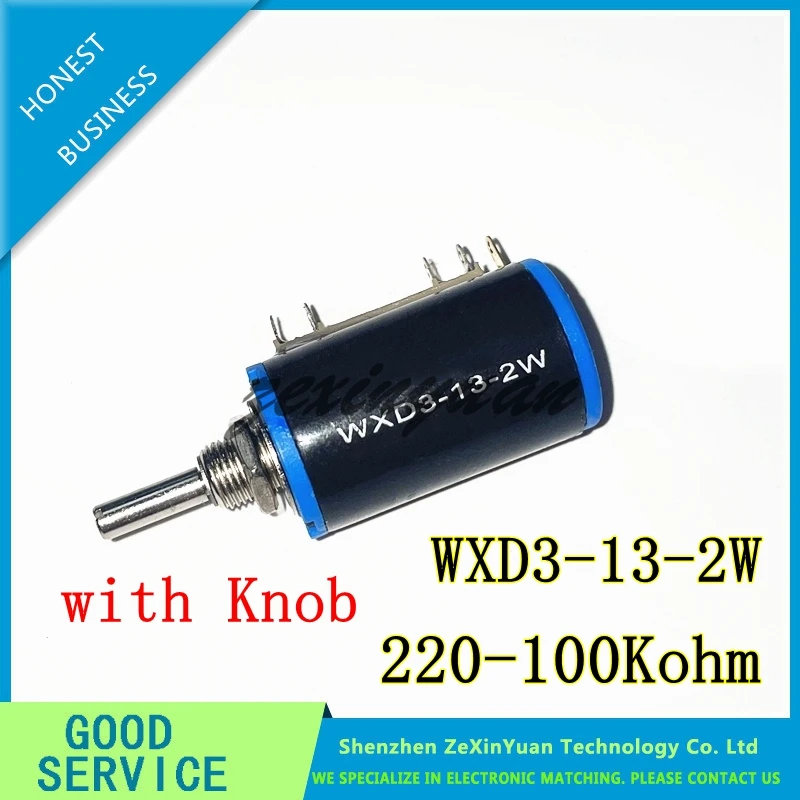 2PCS WXD3-13-2W Wirewound Potentiometer 220 470 1K 2K2 3K3 4K7 10K 22K 33K 47K 68K 100K Ohm 220R 470R 2.2K 3.3K 4.7K  with Knob