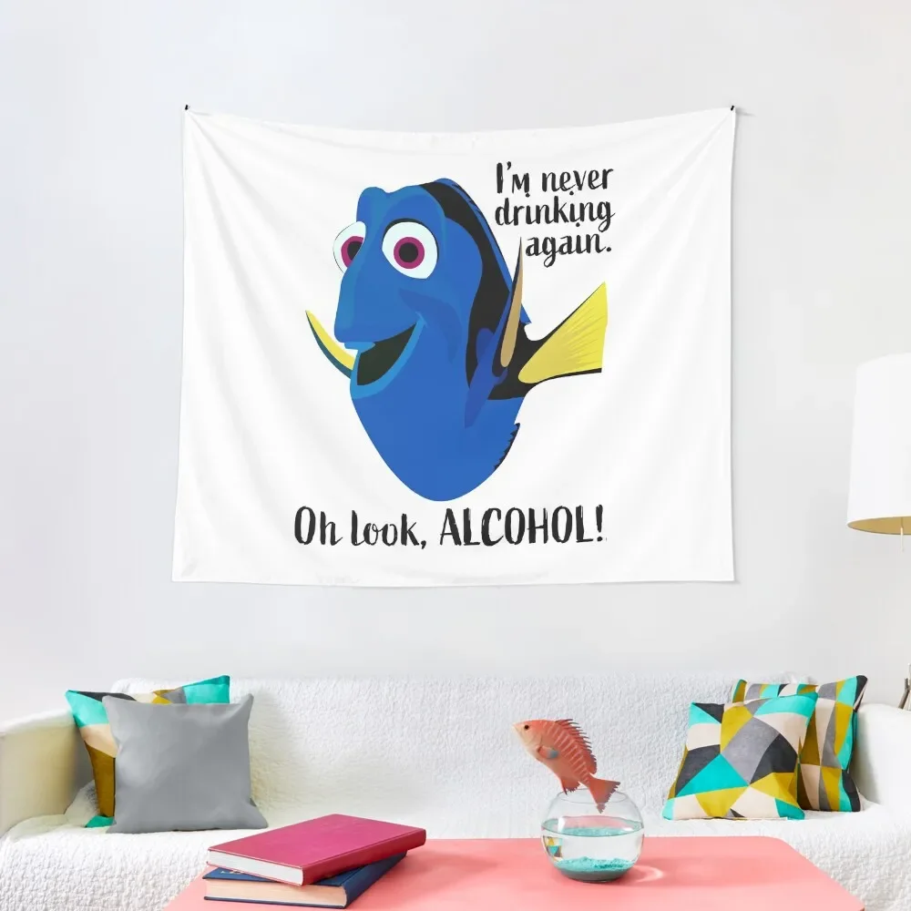 

Dory I'm Never Drinking Again Tapestry Cute Decor Home Decor Aesthetic Wallpaper Bedroom Tapestry