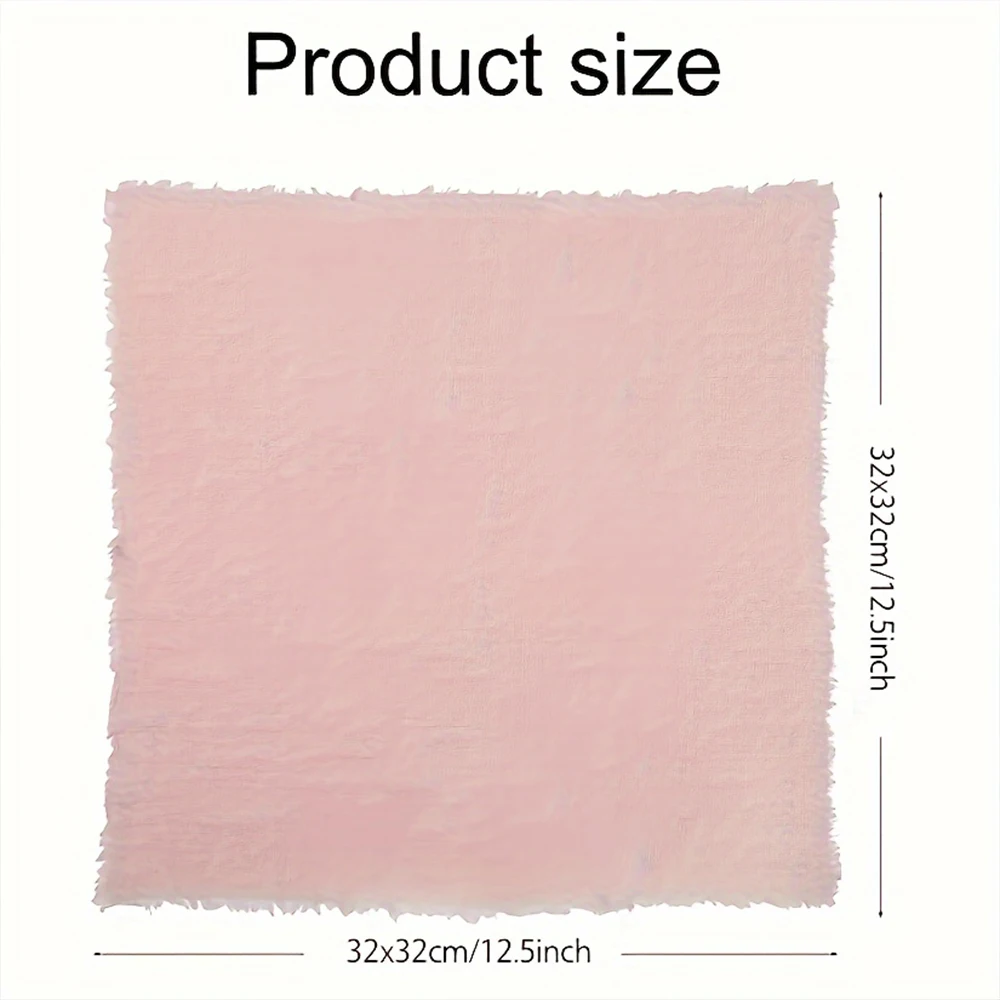 مجموعة من 6 المناديل القماشية القطنية الشاش 32x32 سنتيمتر النسيج الزفاف ديكور الاستخدام اليومي عشاء منشفة شاي الجدول قرية عيد الميلاد المناديل #5