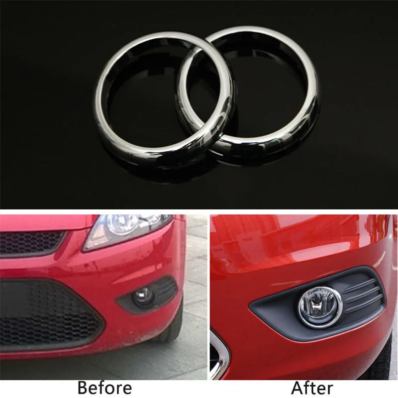 2021 New 1 Pair ABS Chrome Front Fog Light Lamp Cover Trim For Ford Focus 2 Mk2 2005-2016 Car Styling Accessories