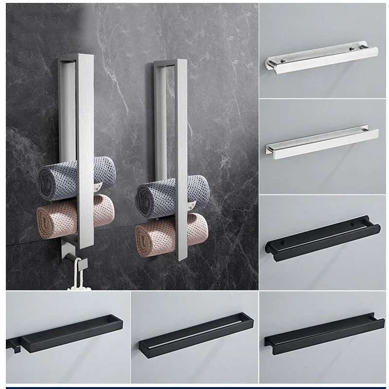 Stainless Steel Wall-mounted Towel Bar for Bathroom, No Drilling Towel Rack Without Drilling, 3M Self Adhesive Towel Rail