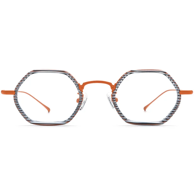 

Men Optical Lenses With Prescription Glasses Women Polygonal Glasses Frame Pure Titanium Plate Color Harajuku Sunglasses Woman