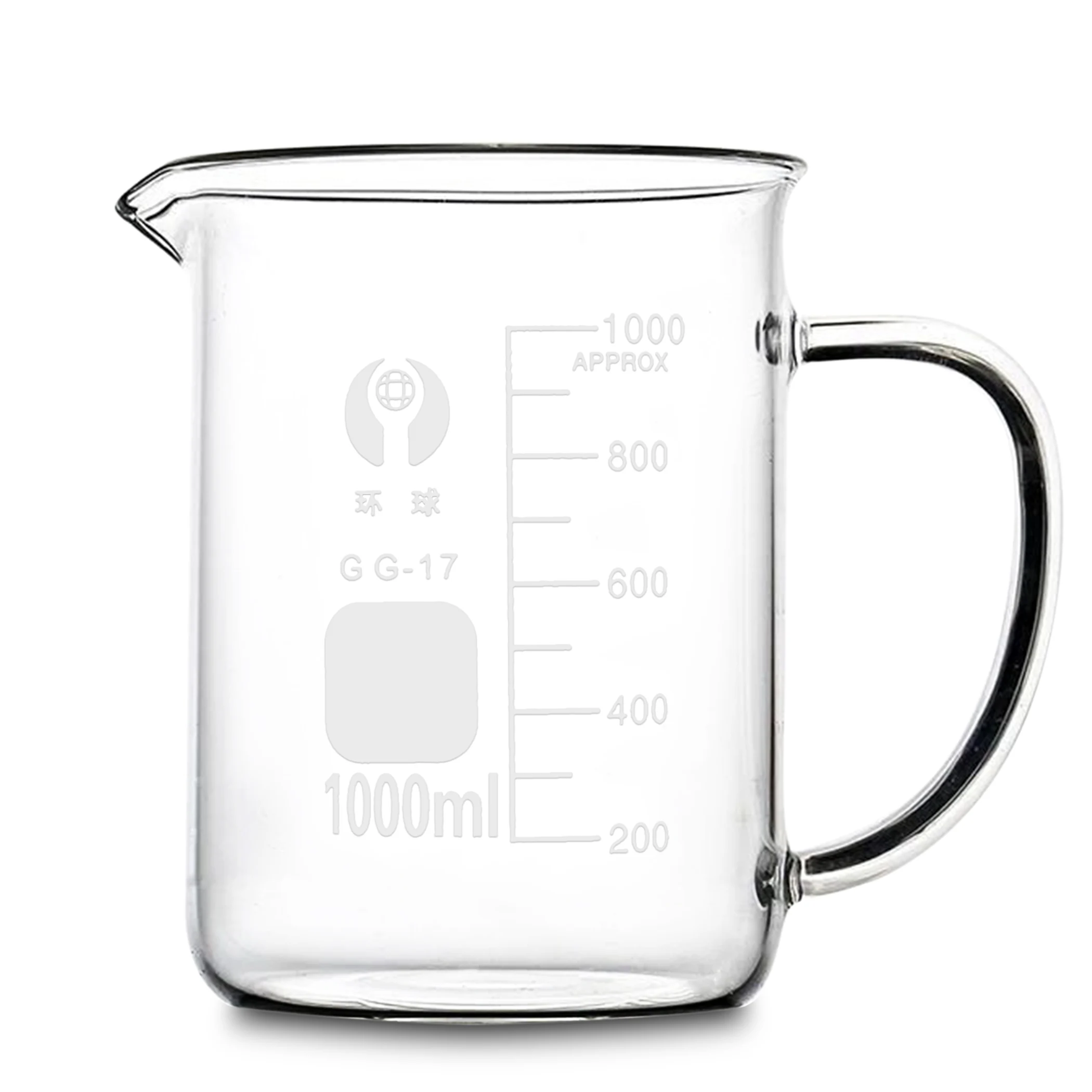 Kinds Heat Resistant Glass Beaker Graduated Measuring Cup Jug Scale Cooking Container for Baking Liquid Pour Spout Laboratory