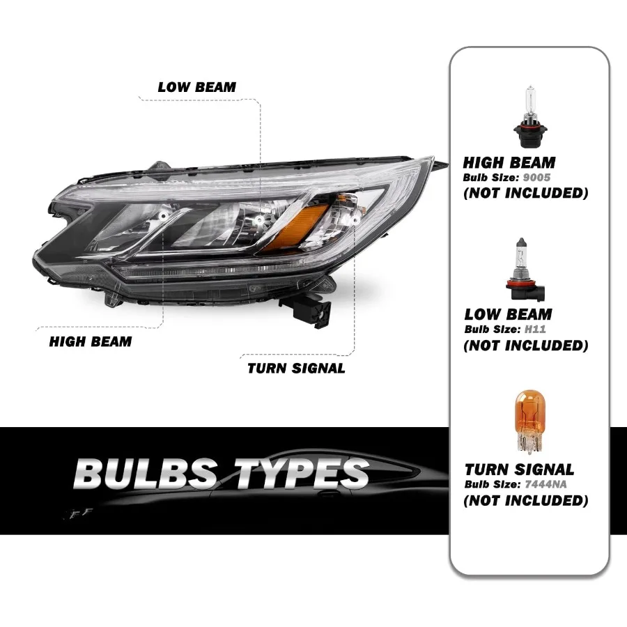 مجموعة مصابيح أمامية LED DRL لـ 20152016 طقم استبدال Honda CRV مع رؤية محسنة وتصميم جمالي حديث متوافق