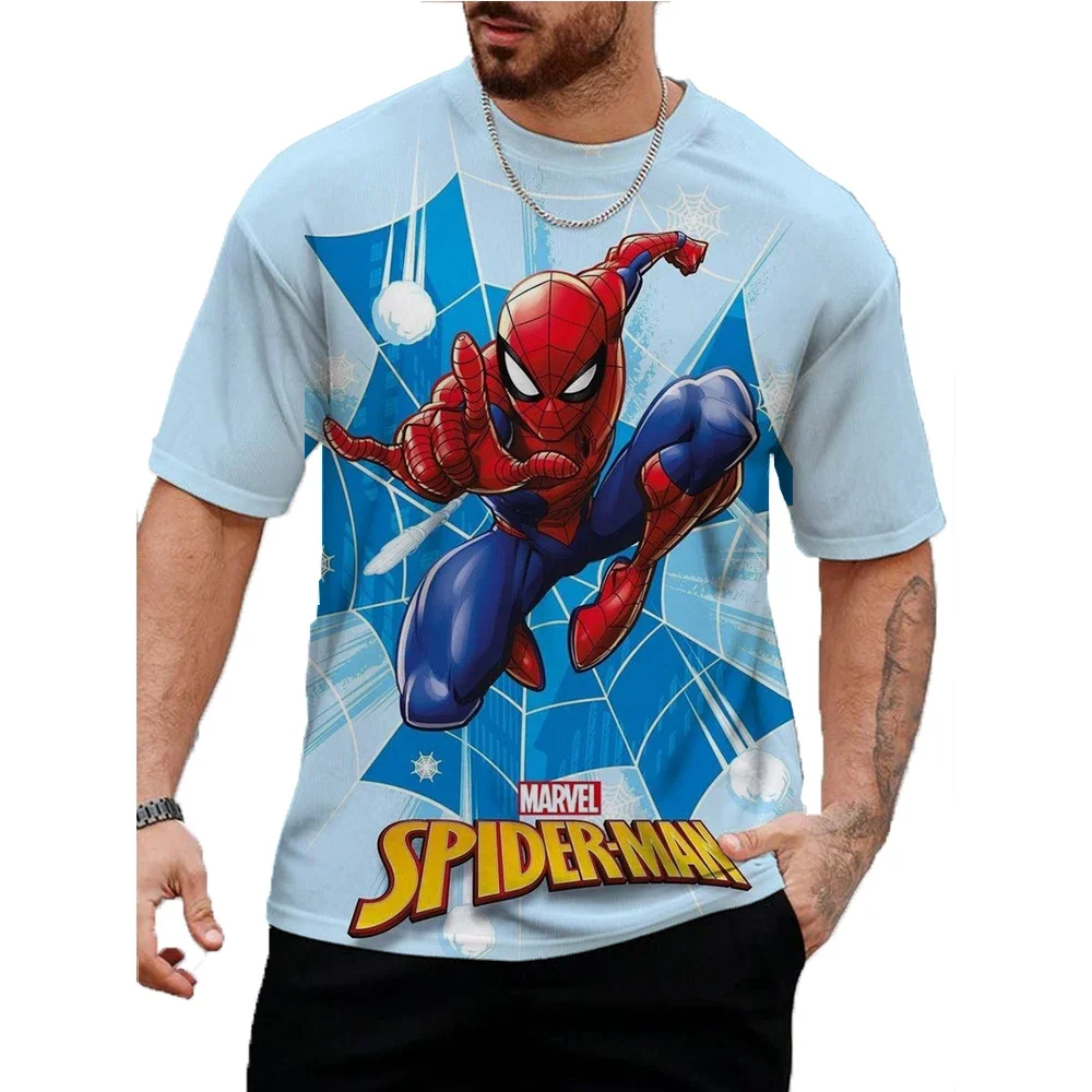 Spiderman Men's T-shirt Superhero Boys Girls T-shirt 3D Print Oversized Short Sleeve Marvel Men's T-shirt Oversized Men Clothing