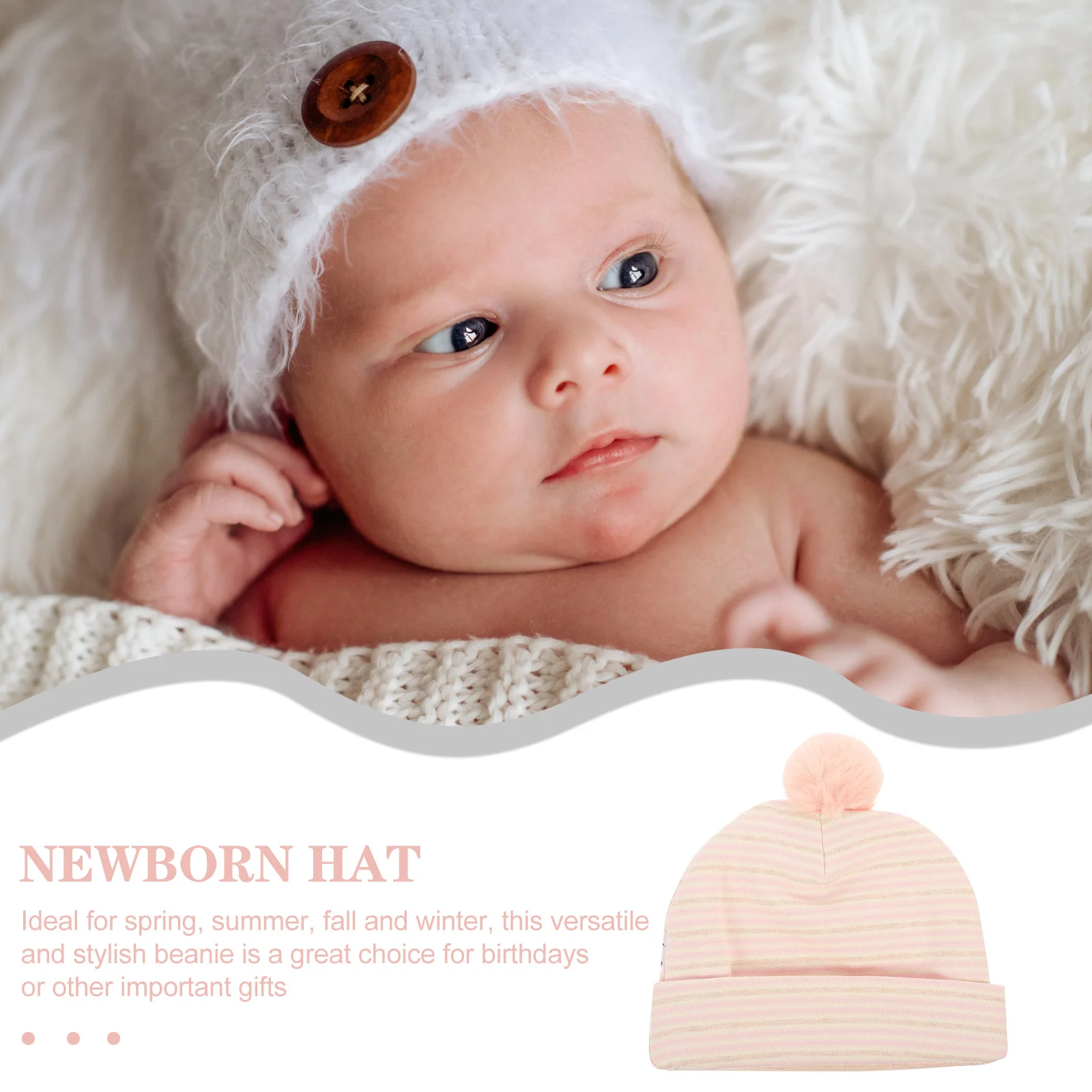 

Infant Cotton Hat Newborn Baby Girl Lovely Soft Warm Headwear Suitable for Spring Autumn Winter Infant Toddler Hats Baby Gifts