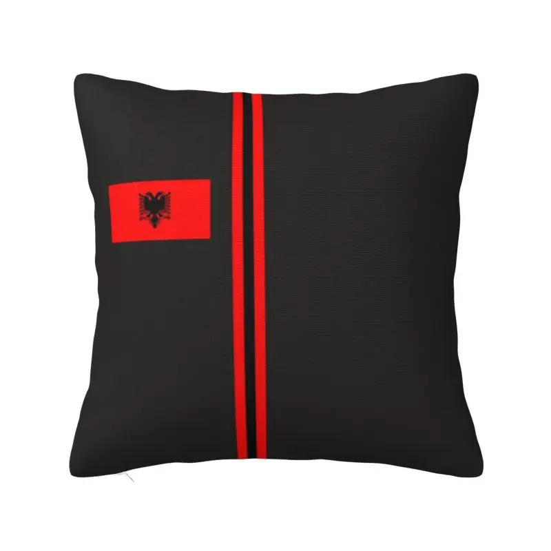 Custom Albania Flag Stripe Luxury Throw Pillow Cover Albanian Patriotic Chair Cushion