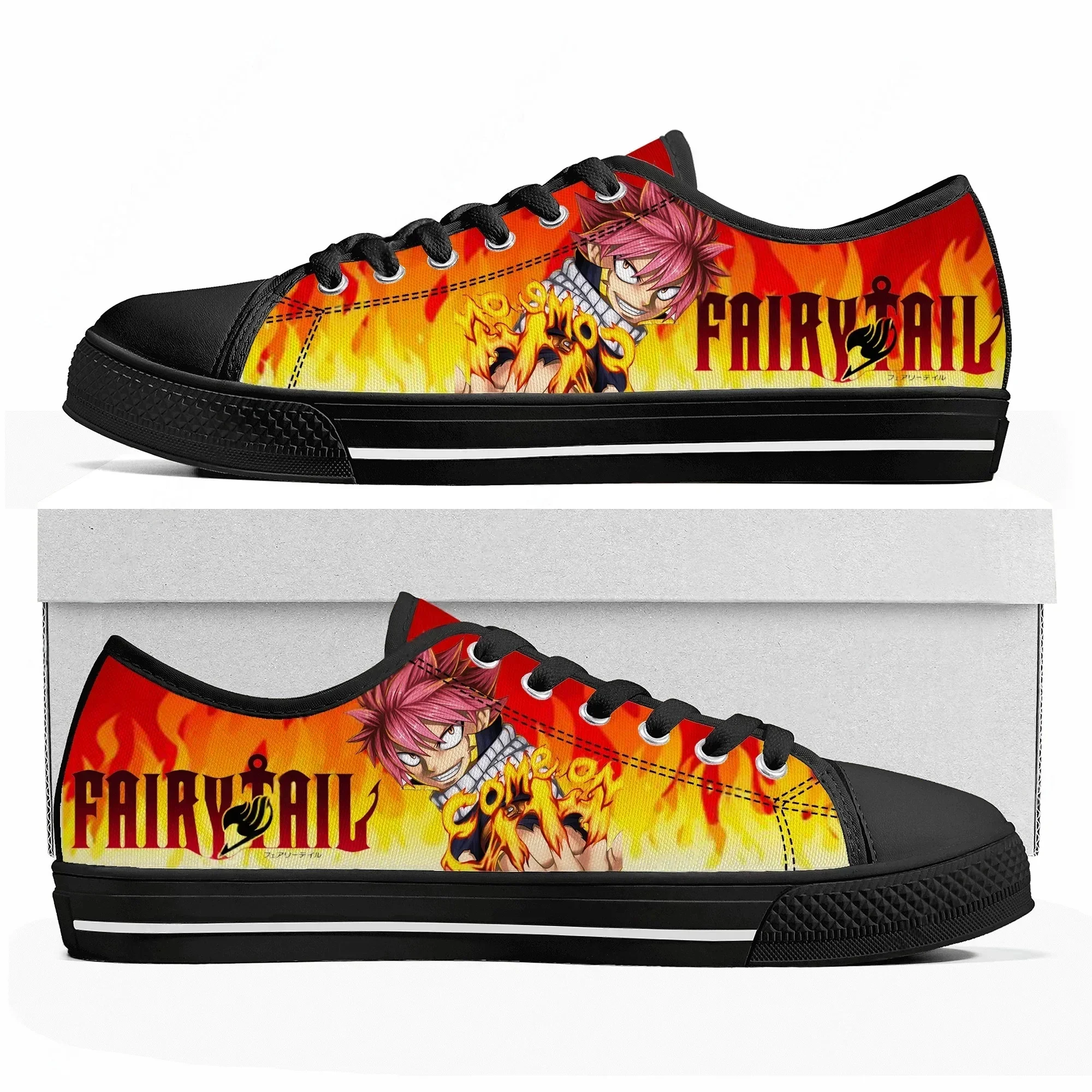

Кроссовки Fairy Tail Natsu Dragneel с низким верхом, мужские и женские кеды из канваса, высококачественные повседневные кроссовки для пар, обувь на заказ
