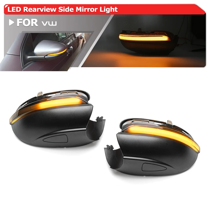 

2x Smoked Dynamic Amber Led Rearview Side Mirror Blinker Turn Signal Indicators For VW Touran Golf 6 Cabriolet MK6 Golf GTI