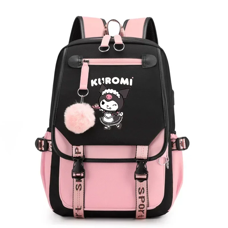 MINISO Sanurgente Kuromi-Sac à Dos Décontracté de Grande Capacité pour Écoliers du Primaire, Version Féminine