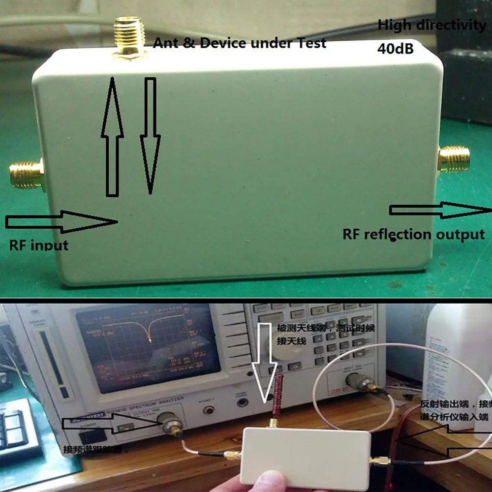 500KHz-2500MHz 40dB Network Analyzer Bridge  315MHZ 433MHZ 900MHZ WIFI 2.4GHZ antenna RF Reflection Bridge VSWR SWR Bridge