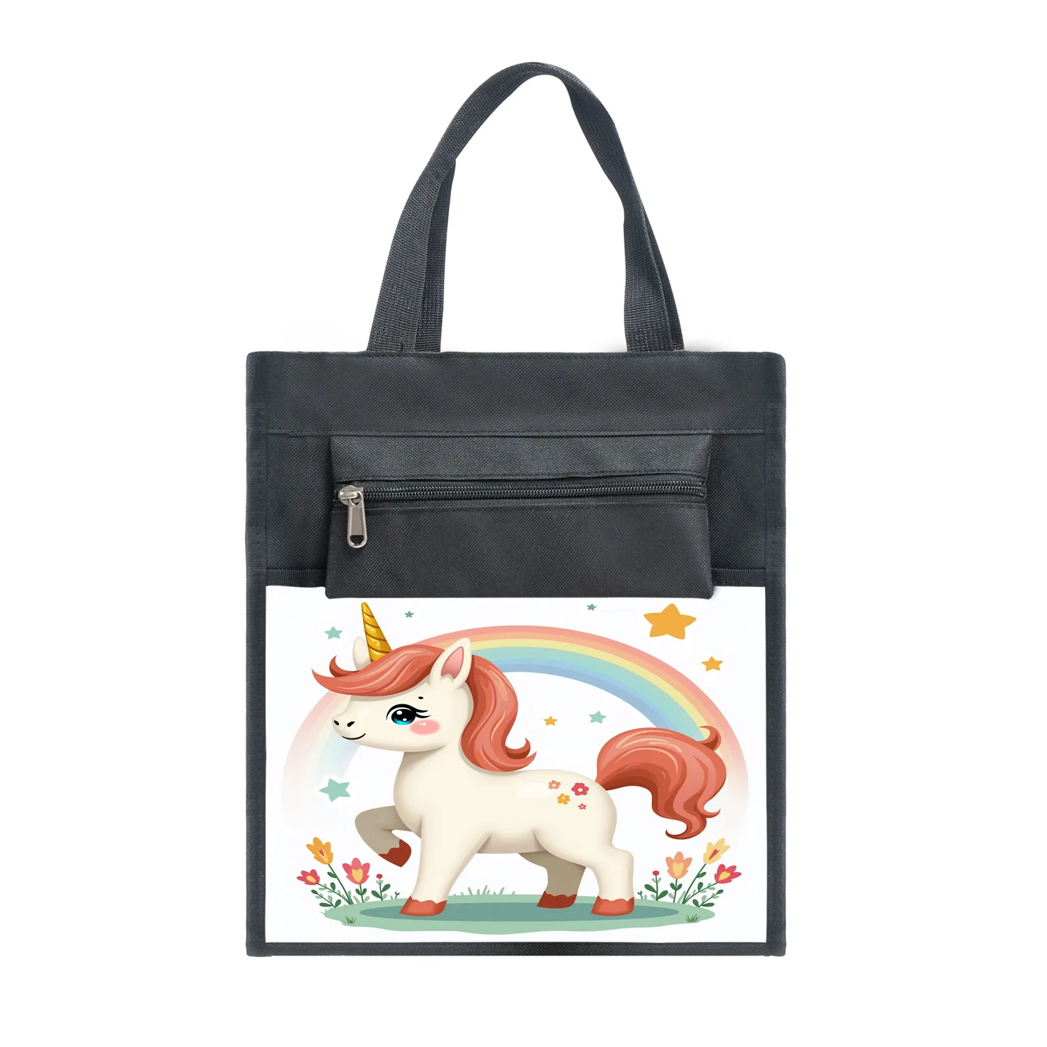 

Классическая популярная мода Harajuku Забавный единорог Репетиторинг Класс Репетиторинг Репетиционные сумки Холщовая сумка для хранения Чехол Bring Ben Сумочка