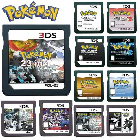 Pokémon-NDS Game New 23 In 1 Series Memory Card for NDS 3DS Video Game Console English Language US Version (R4 card)