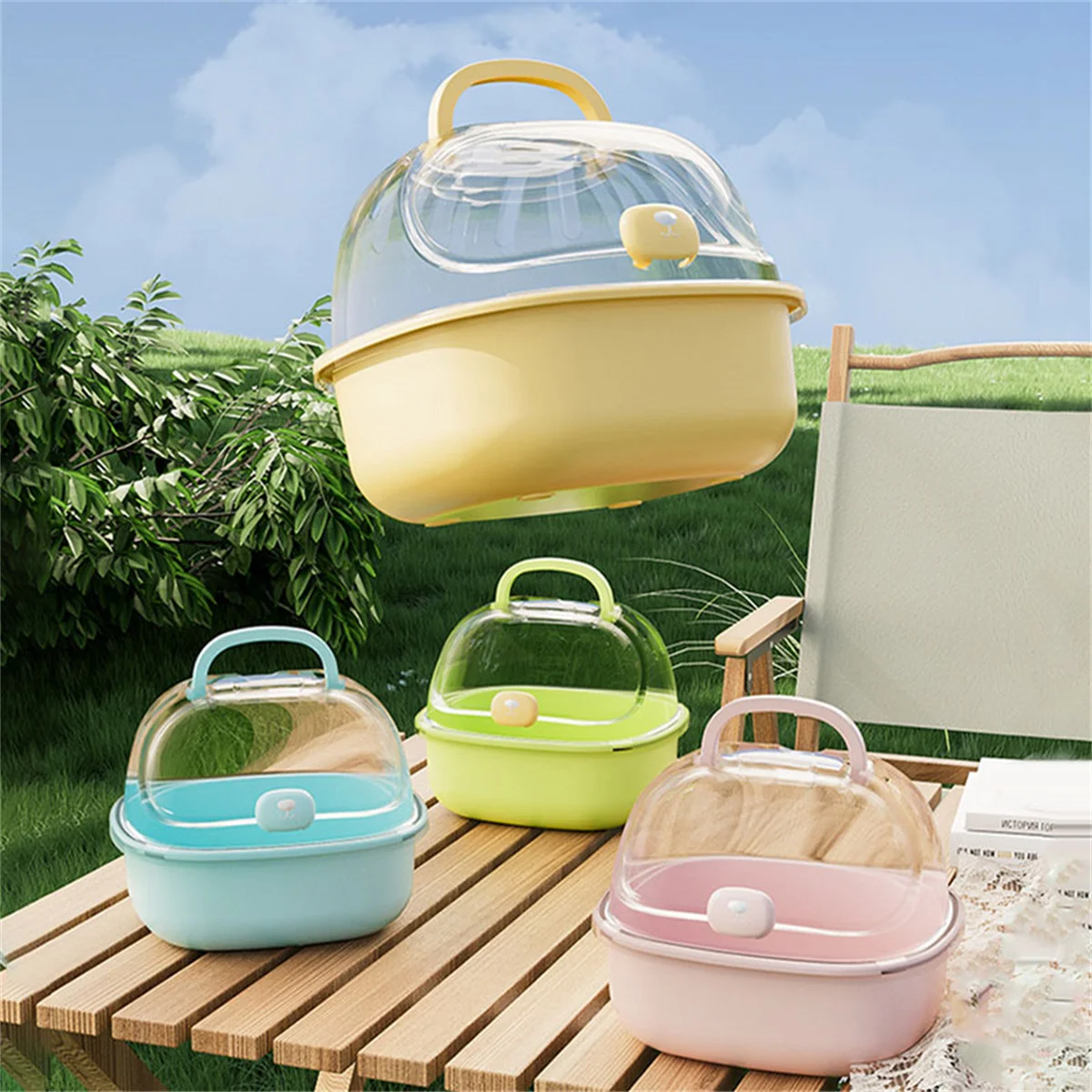 

Transparent Handheld Hamster Cage Outdoor Large Space Golden Retriever Hare Special Use Hamster Cage Portable Hamster Home