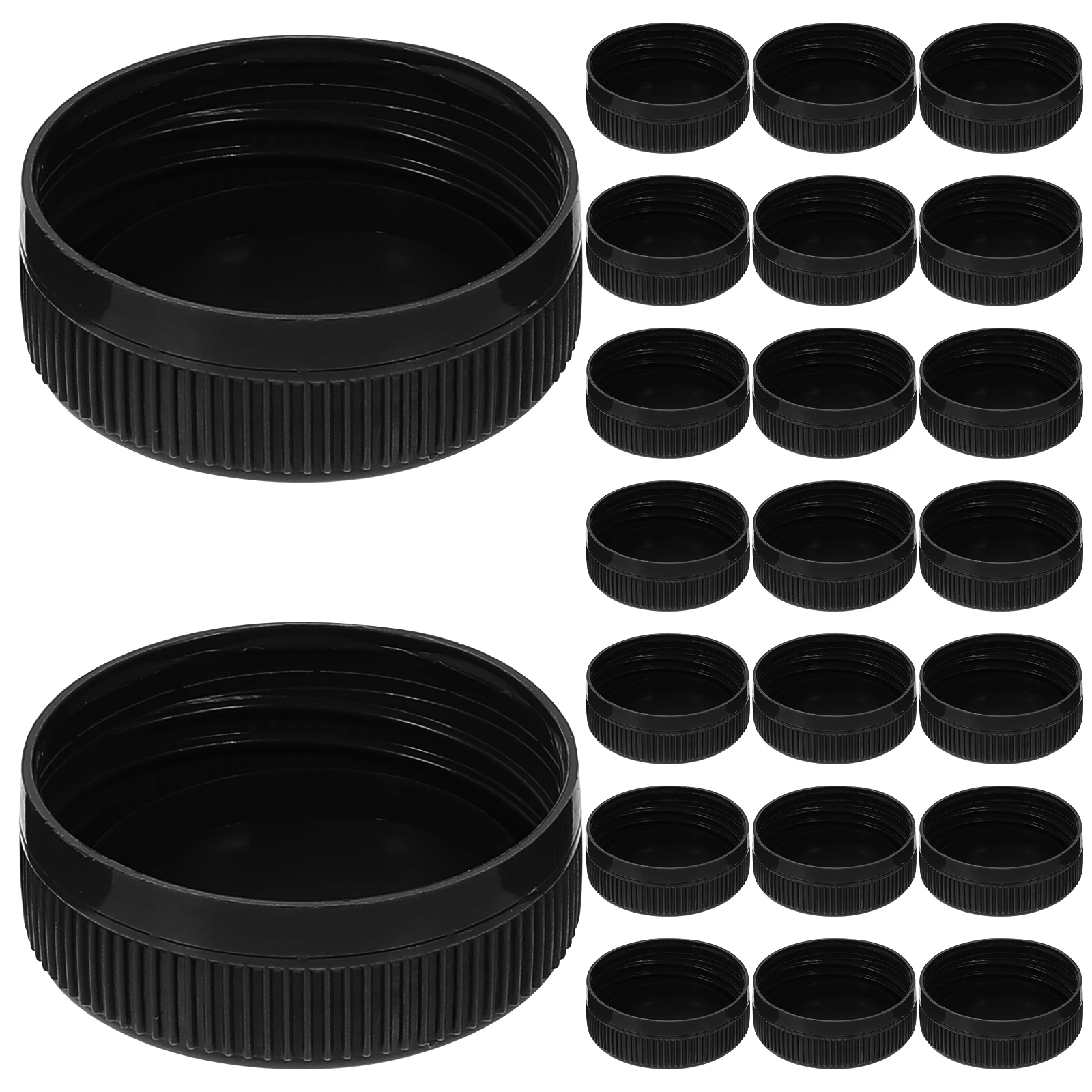 

100 Pcs Plastic Bottle Cap Caps Accessories Juice with Screw Practice Black Lids for Crafts Non-metallic Reusable Kids