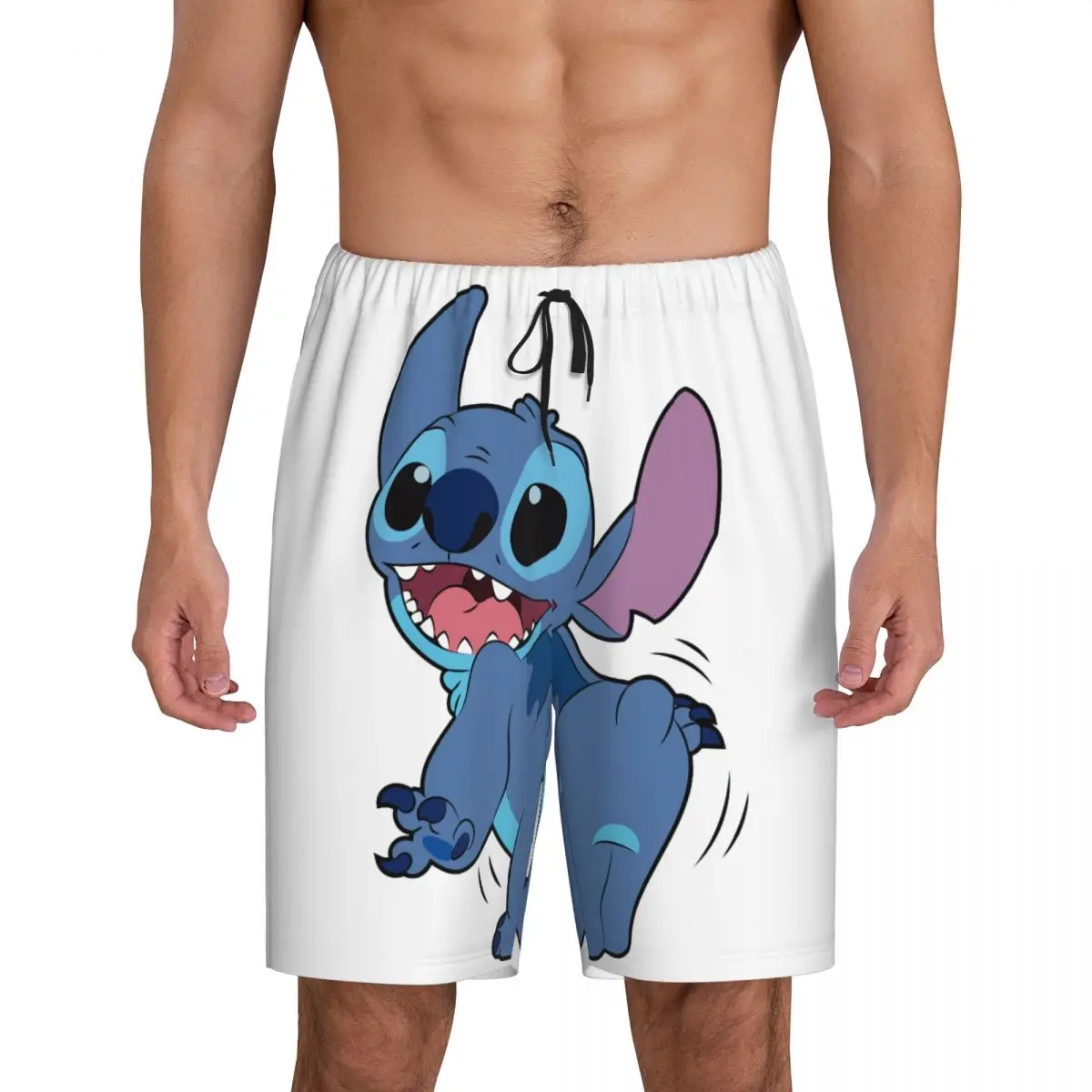 Custom Lilo Stitch Cartoon Anime Manga Pajama Shorts Men Sleepwear Lounge Bottom Stretch Sleep Short Pjs with Pockets