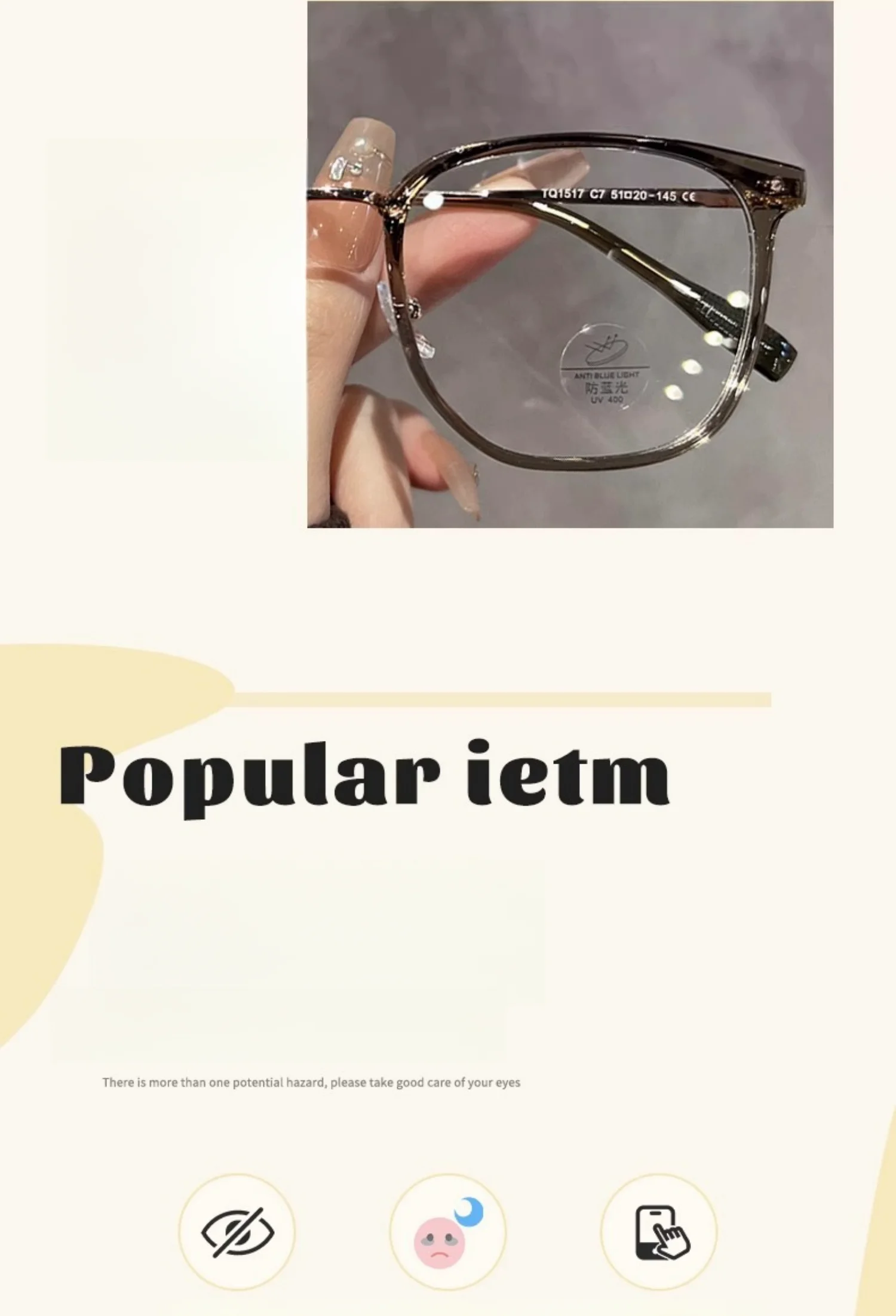 Tr90 Brillen gestell Retro quadratische und runde Damen brillen rahmen modische braune optische Brillen rahmen Frauen 1517 – Detail 1
