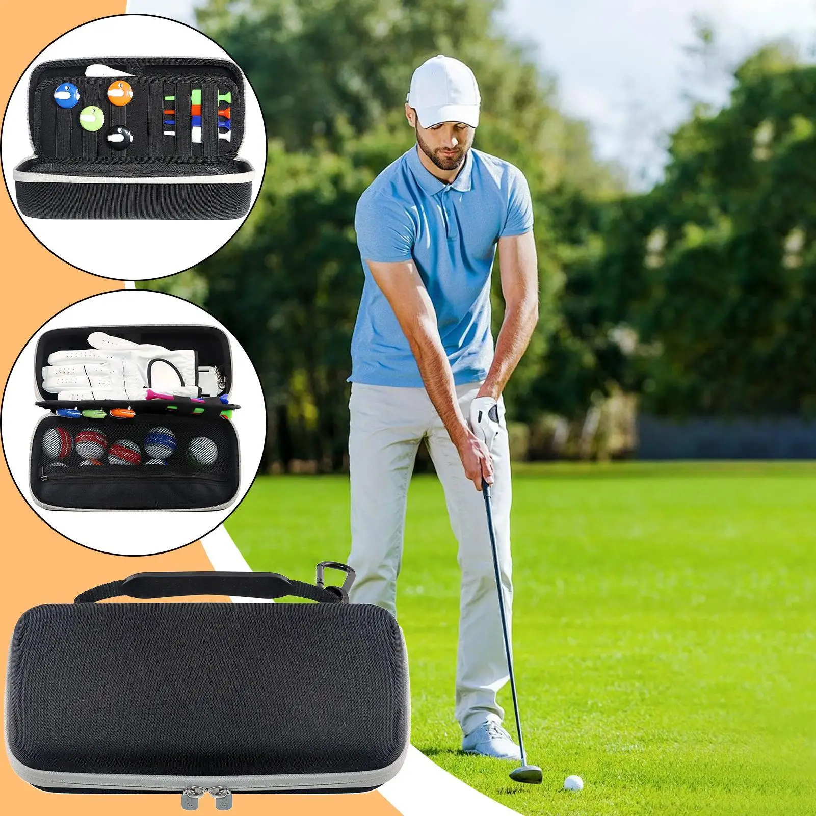 Small Golf Gloves Case Protector Case Gloves Holder Shaper Multi-Functional Portable Golfer Box Hard Shell Golfing Organizer For