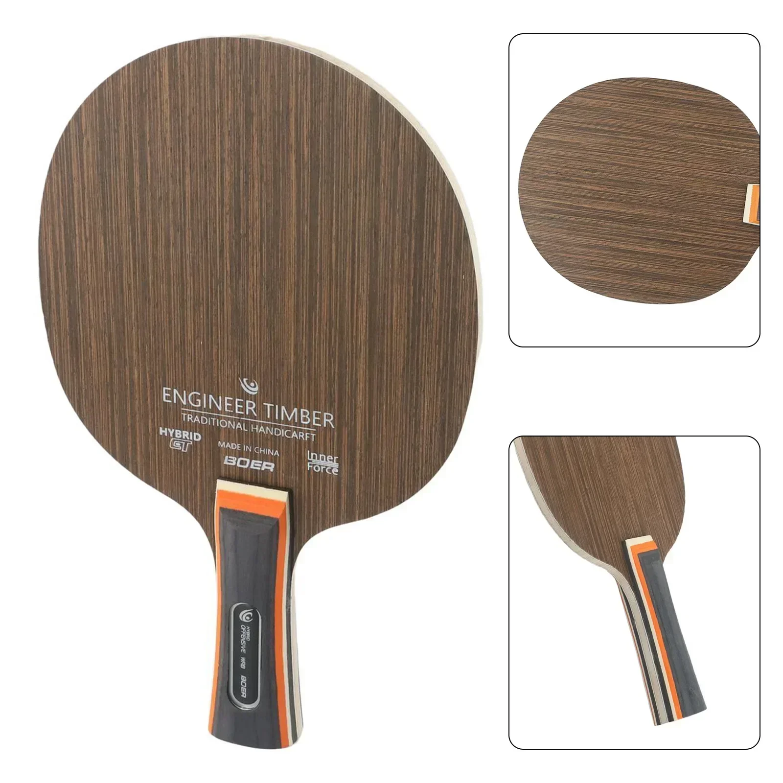 

1×Boer Ebony Table Tennis Board Blades Base 7-Ply Ping-Pong Blade Paddle Bottom Plate Table Tennis Racket Ping-pong Bat