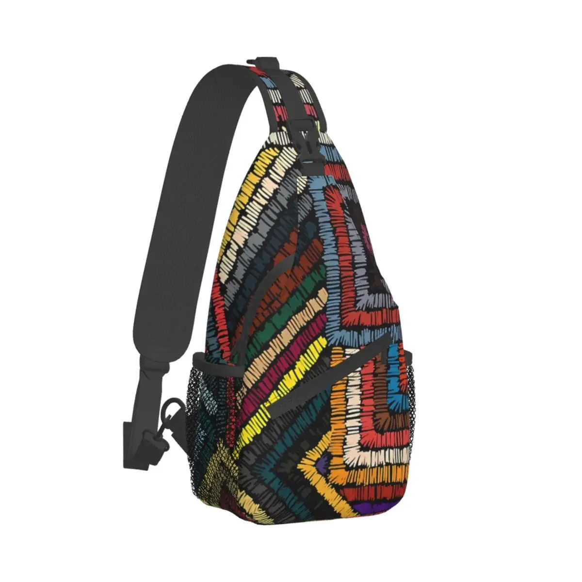 Geometry Pattern Crossbody Bag Sports Geometric Triangles With Colorful Chest Bag Women Man Fashion Shoulder Backpacks Travel