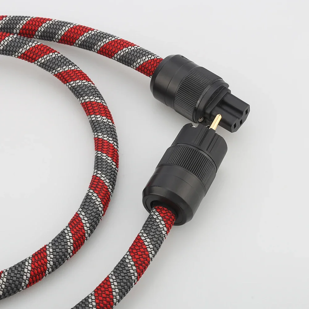 Audiocrast P101+DW38 HI end Power Cable EU Power Cord Gold-plated European plug for amplifier and player HIFI Audiophile Europea