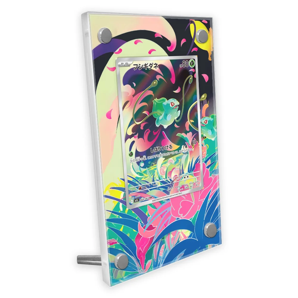 

Pokemon M1L MEGA Anime Bulbasaur Card Extended Art Display Case Collection Card Extended Painting Psa Display Rack Excluding