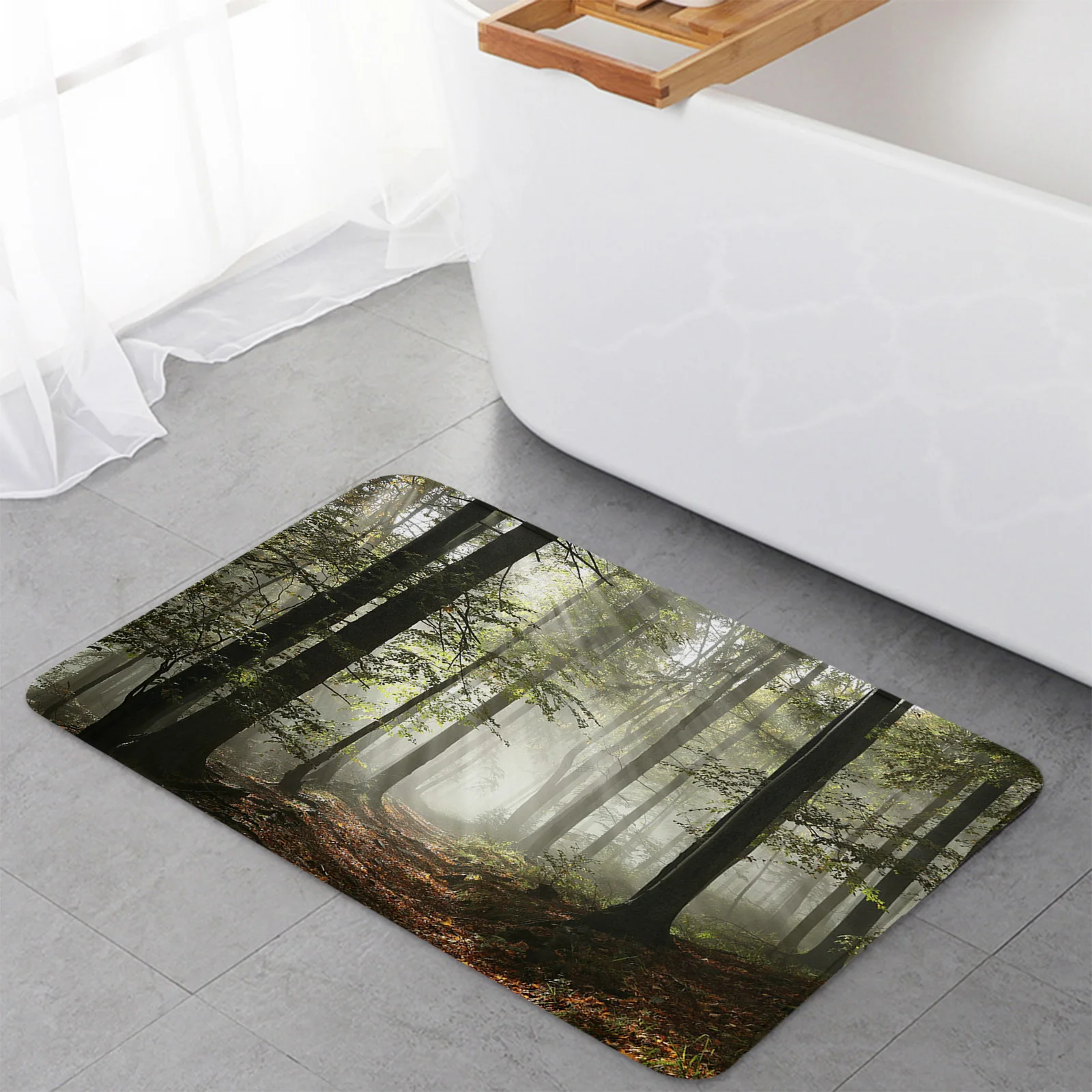 Jungle Sunlight Trees Branches Landscape Kitchen Doormat Bedroom Bath Floor Carpet House Hold Door Mat Area Rugs Home Decor